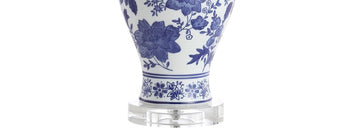 Song 21.5" Ceramic/Crystal Chinoiserie Floral LED Table Lamp - JONATHAN Y